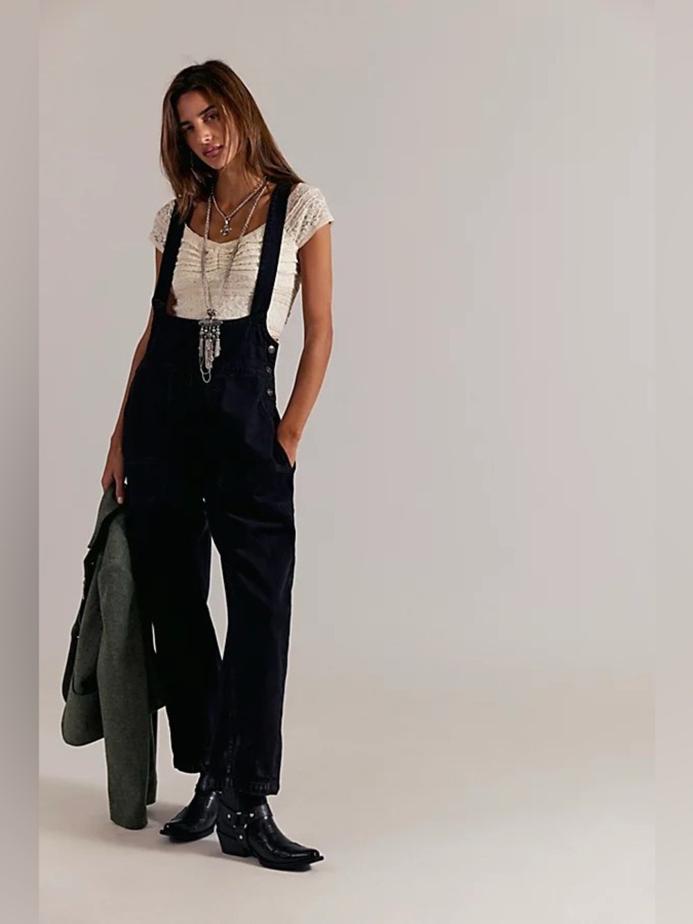 NWT! Free People We The Free Felix Denim Overalls Sz XL
